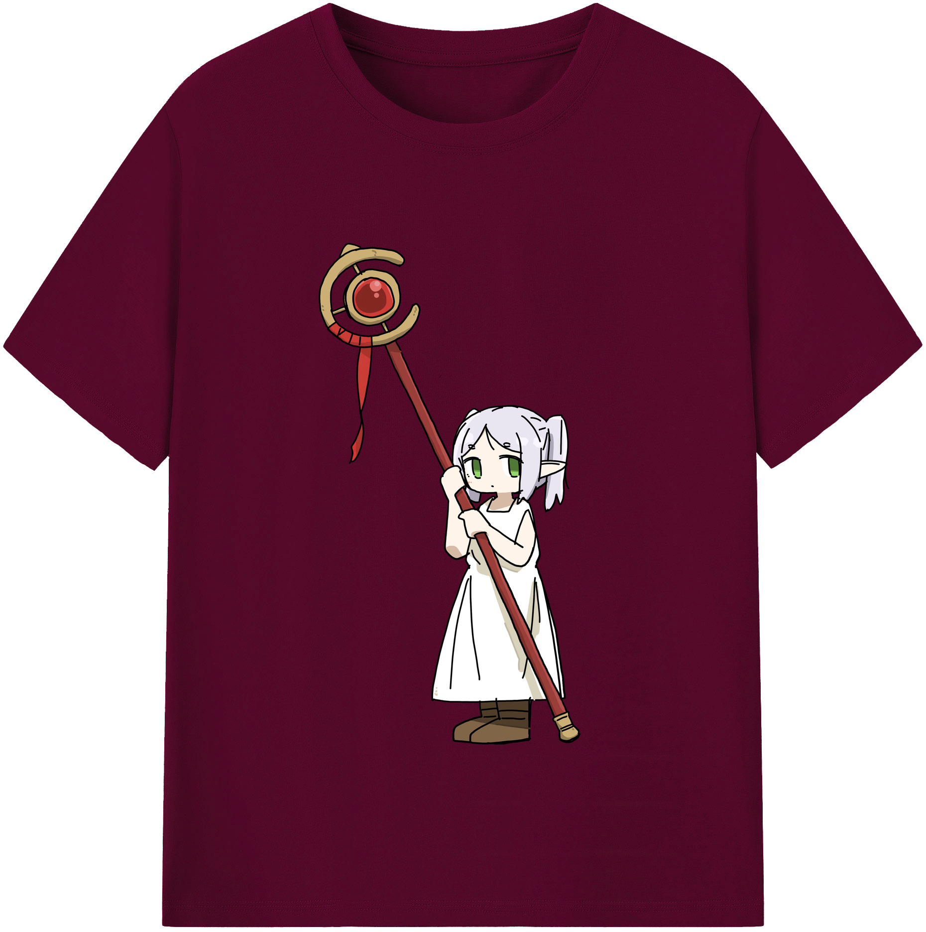 （画像用） 葬送のフリーレン Frieren レディースカジュアルプリントTシャツ（綿100％）